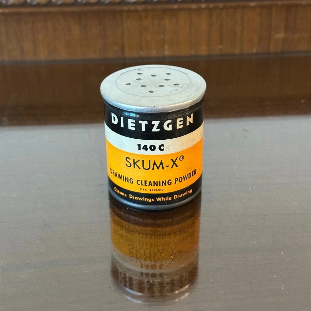 Vintage 1960s Dietzgen 140 C Skum-X Drawing Cleaning Powder 1.5 Oz Shaker Tin
